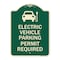 Signmission Electric Vehicle Parking Permit Required Heavy-Gauge Aluminum Sign, 24" x 18", G-1824-24114 A-DES-G-1824-24114 - alternate 1
